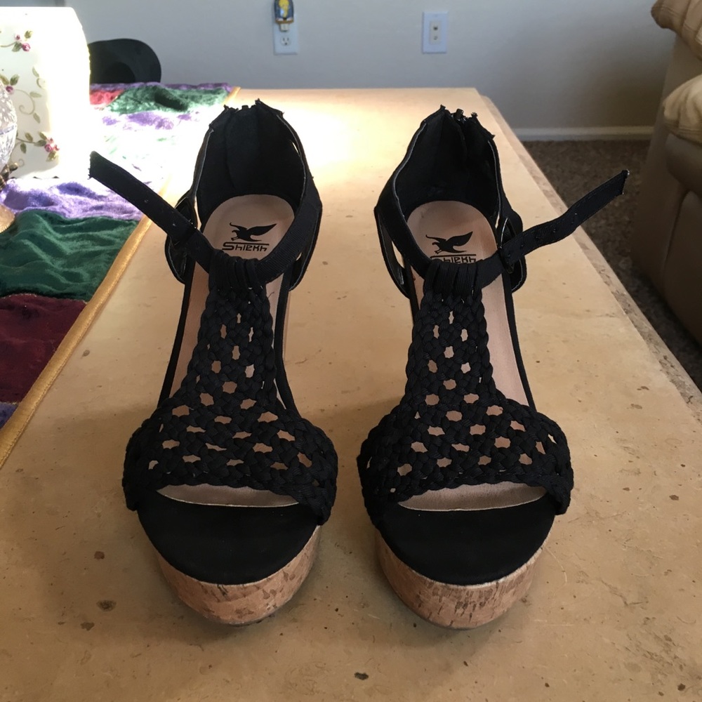 Shiekh Black wedges with Cork